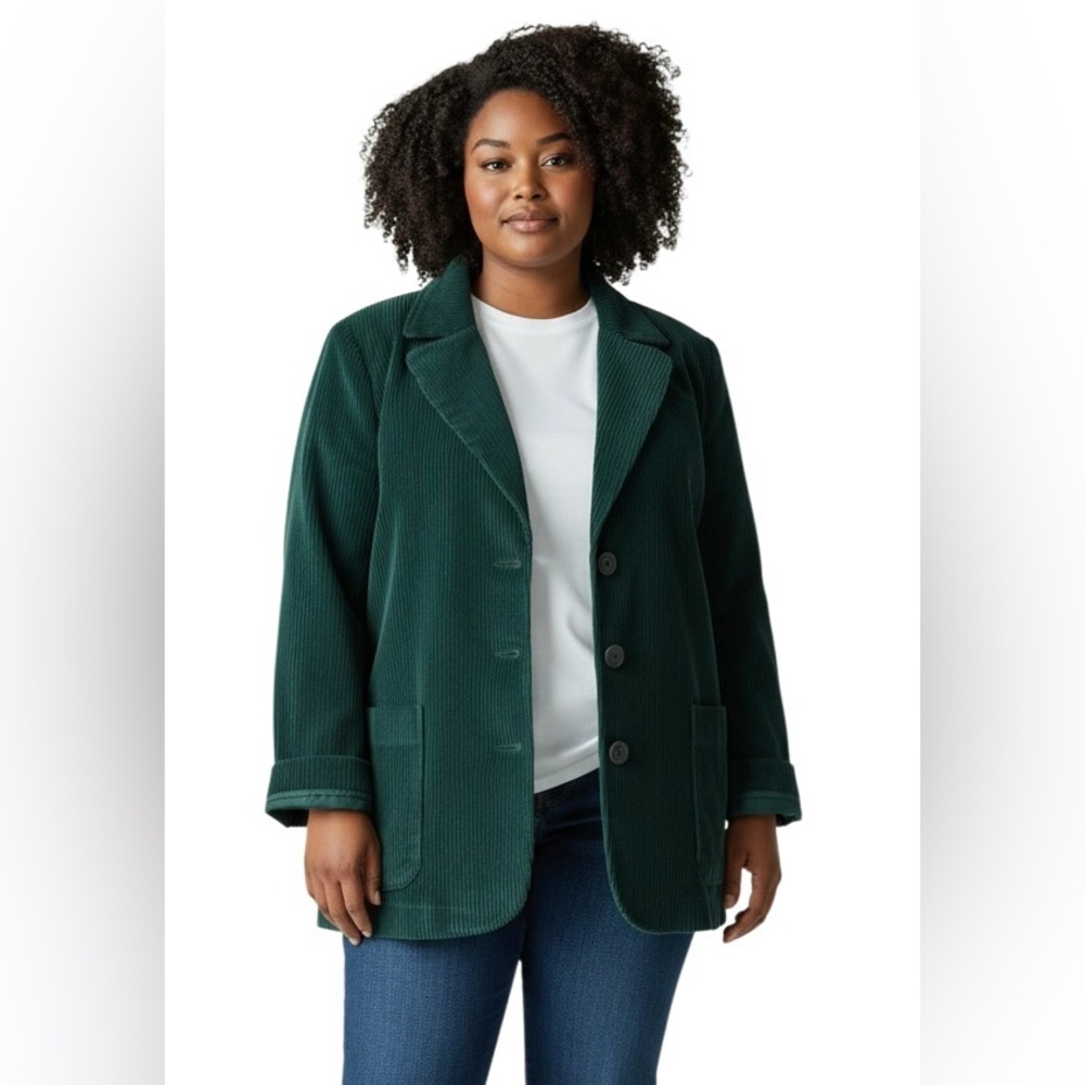 VTG 90’s Newport News Wide Corduroy 3 Button Barn Jacket Sz 16 Unlined Pockets